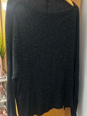 Maurices Black Metallic Off-the-Shoulder Knit Sweater